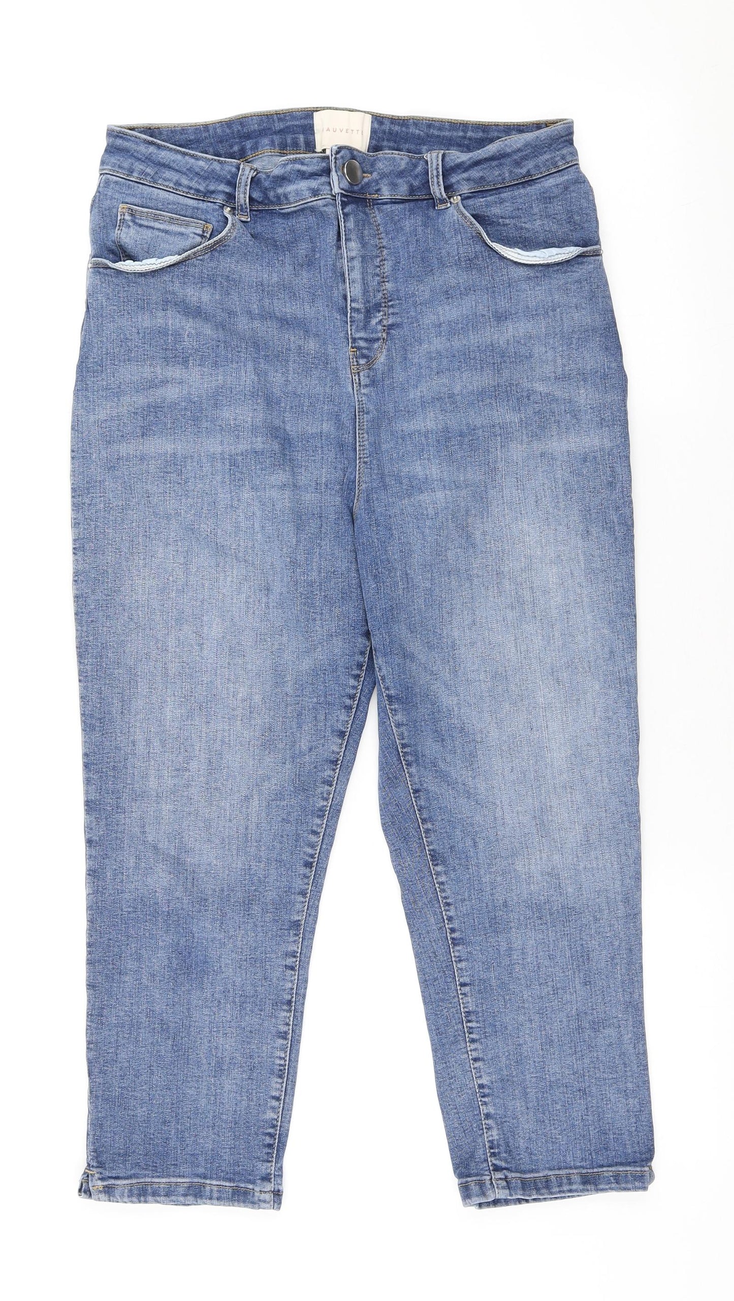 Mauvette Womens Blue Cotton Skinny Jeans Size 34 in L32 in Regular Button