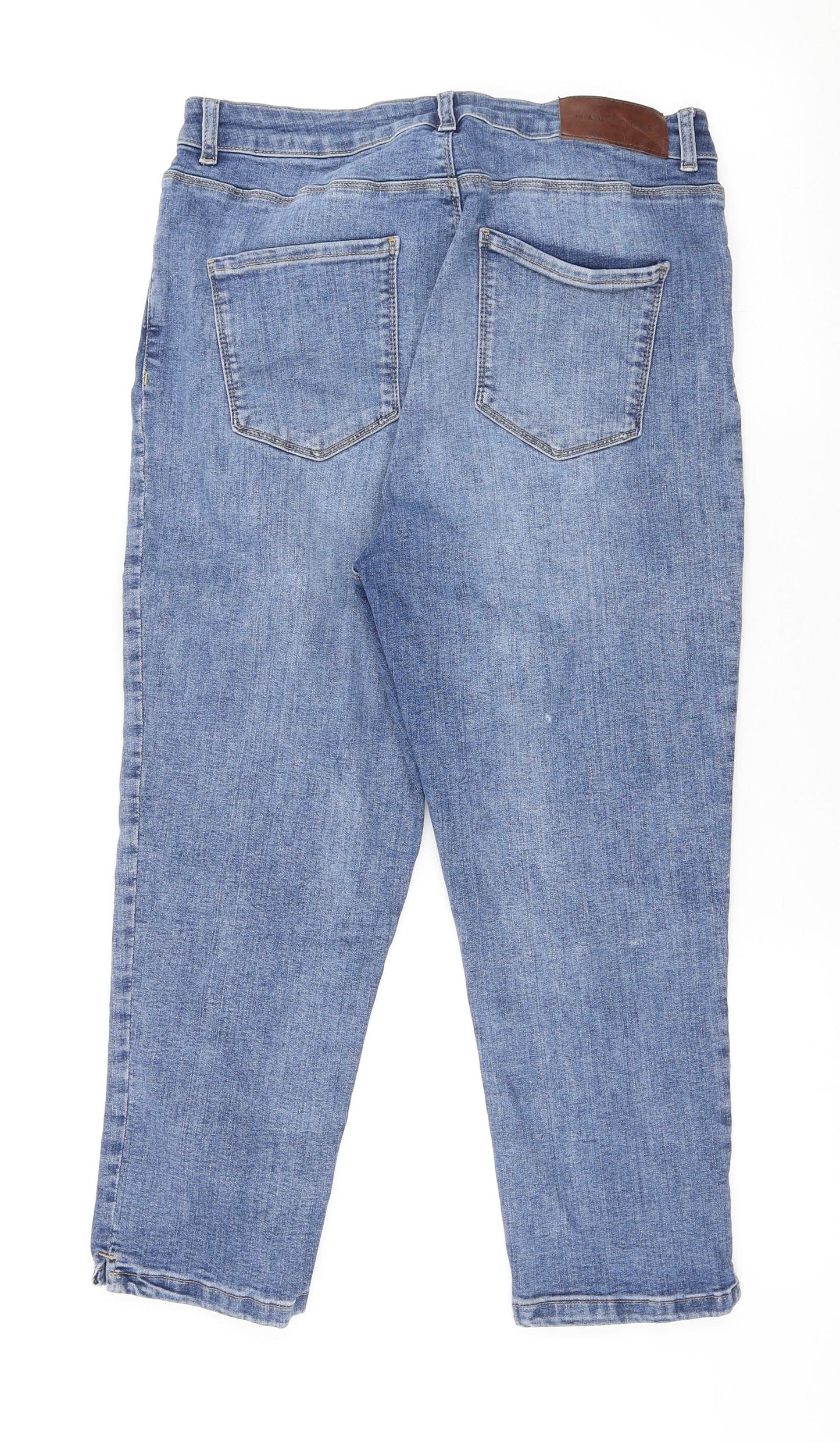 Mauvette Womens Blue Cotton Skinny Jeans Size 34 in L32 in Regular Button