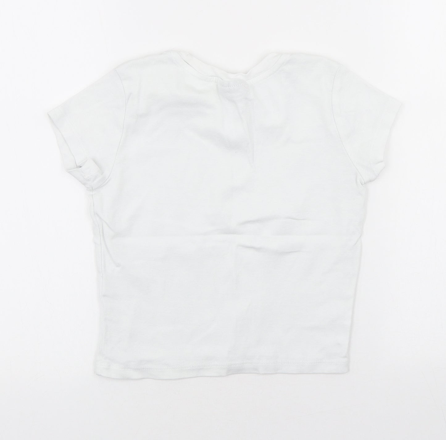 Topshop Womens White Cotton Basic T-Shirt Size 6 Roll Neck - Sun, Le Soleil