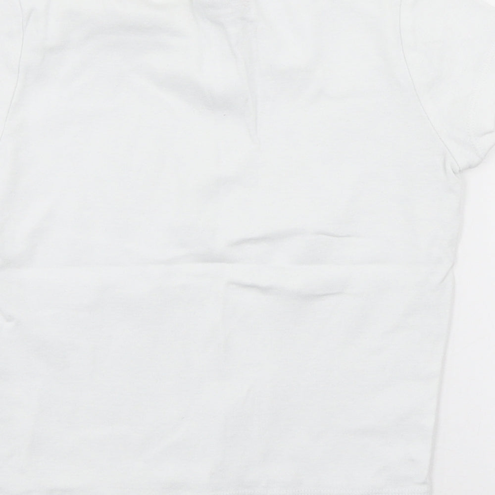 Topshop Womens White Cotton Basic T-Shirt Size 6 Roll Neck - Sun, Le Soleil