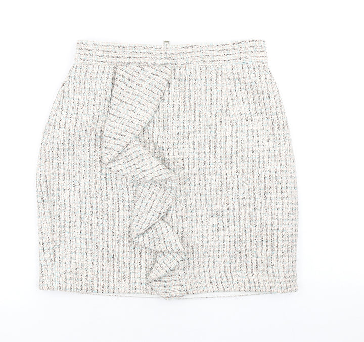 Topshop Womens Multicoloured Cotton Mini Skirt Size 8 Zip