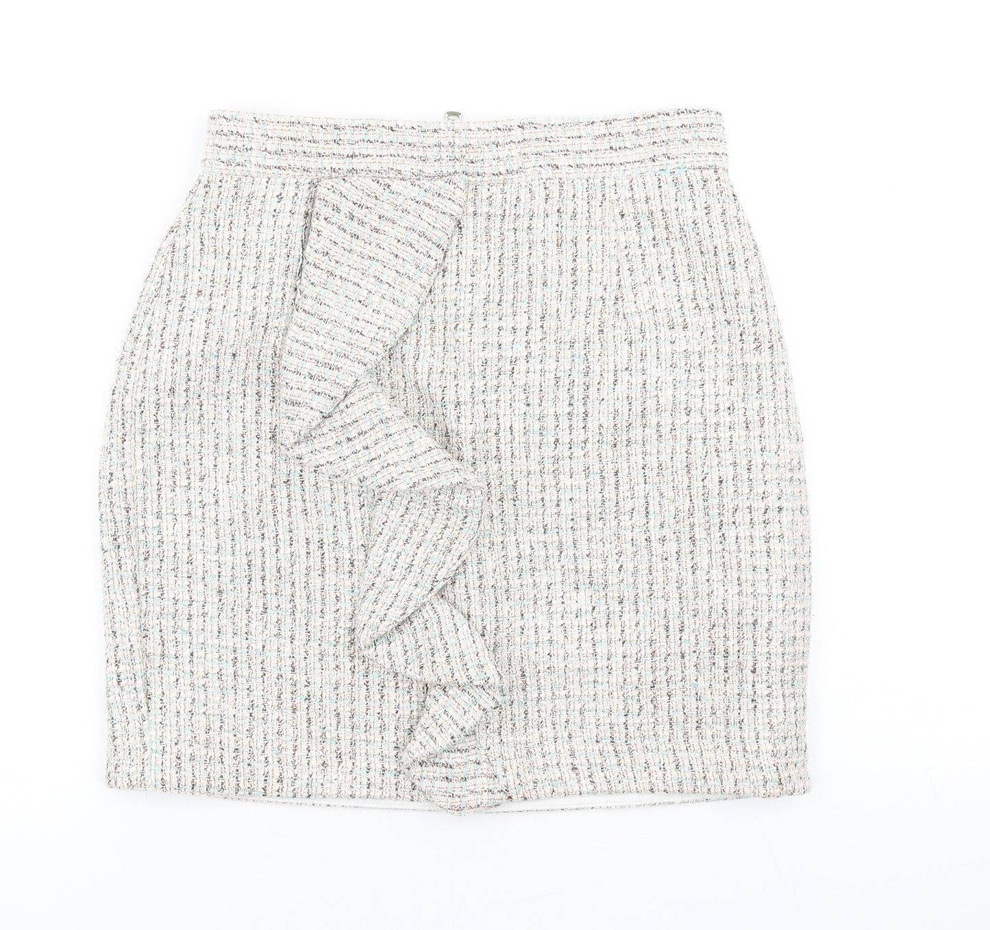 Topshop Womens Multicoloured Cotton Mini Skirt Size 8 Zip