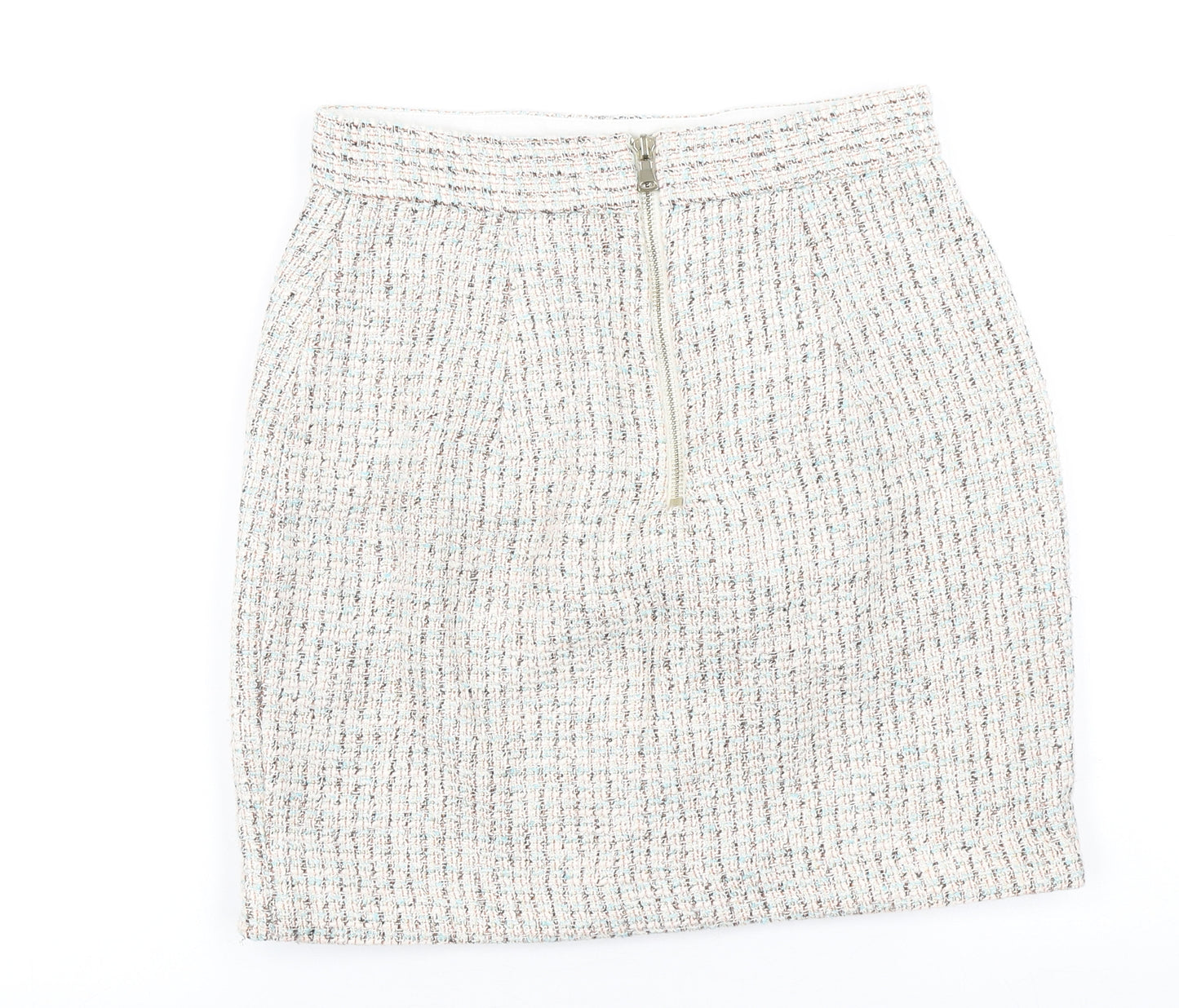 Topshop Womens Multicoloured Cotton Mini Skirt Size 8 Zip