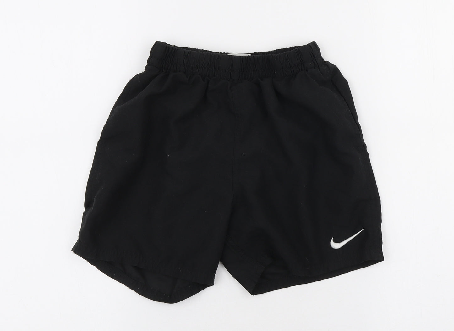 Nike Boys Black Polyester Sweat Shorts Size 11 Years Regular Drawstring - Logo