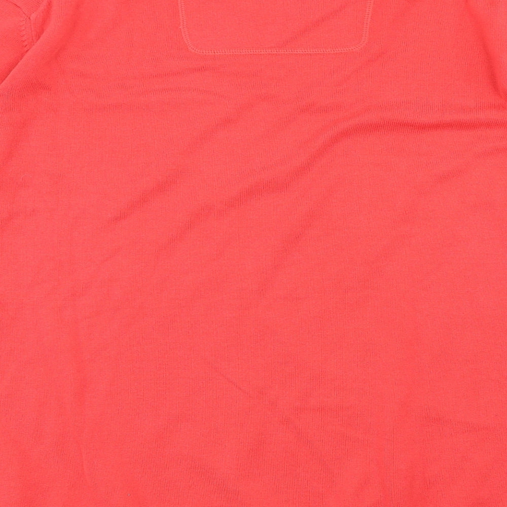 HUGO BOSS Mens Red Round Neck Cotton Pullover Jumper Size XL