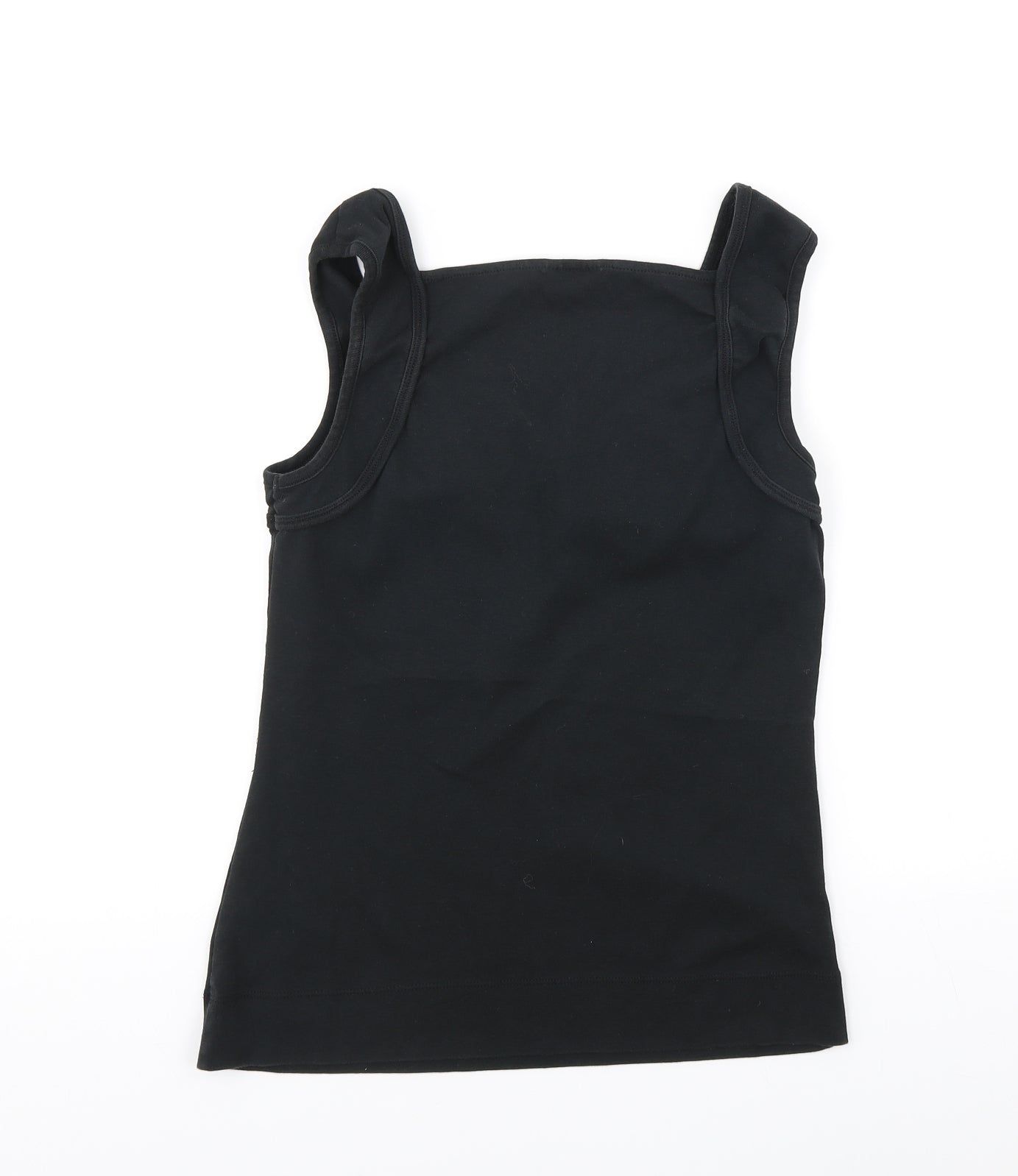 Monsoon Womens Black Cotton Basic Tank Size M Square Neck