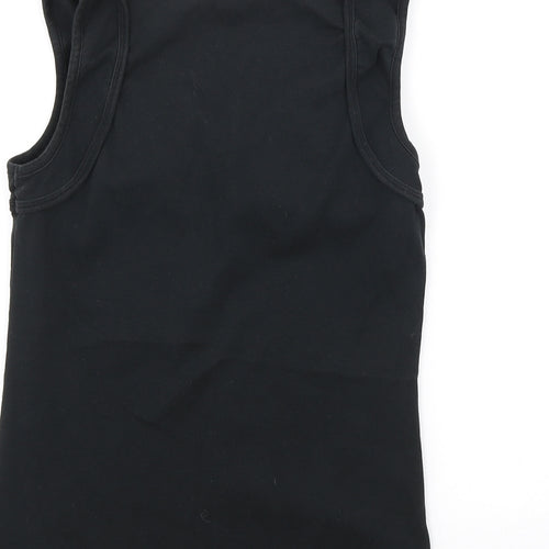 Monsoon Womens Black Cotton Basic Tank Size M Square Neck