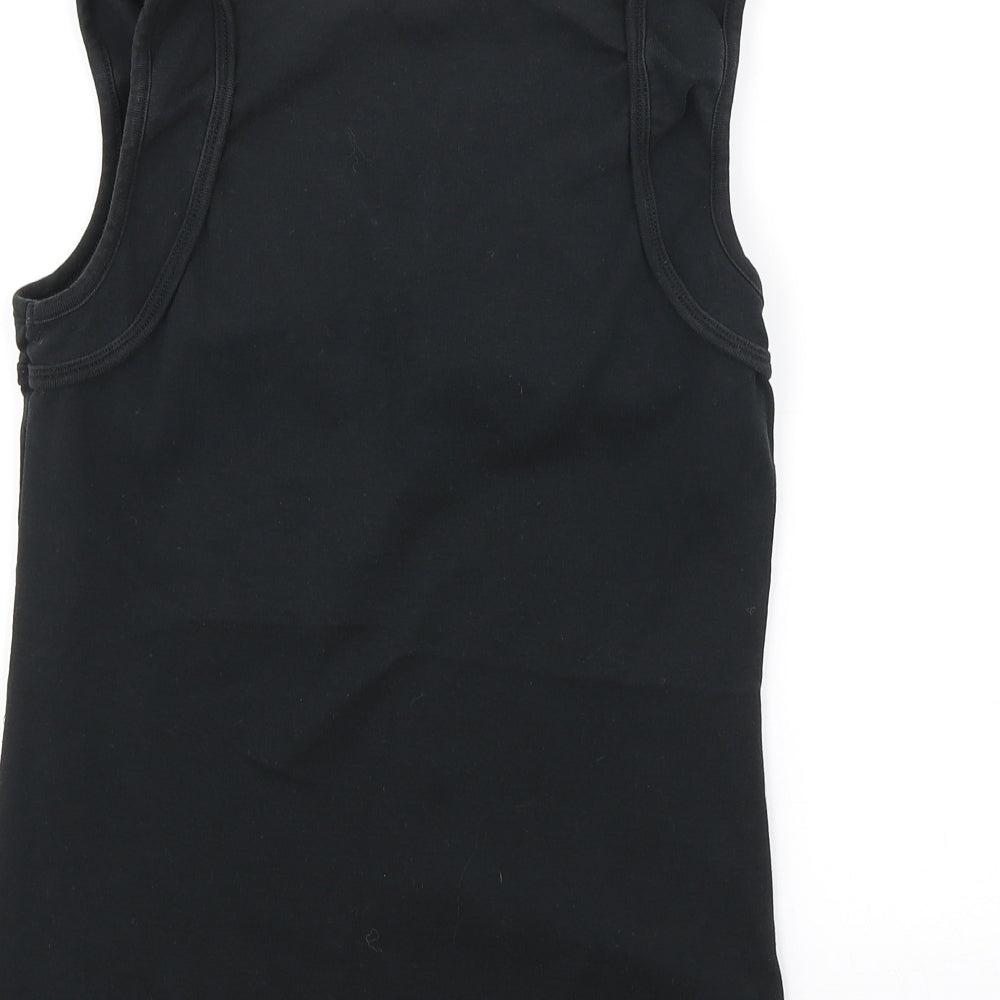Monsoon Womens Black Cotton Basic Tank Size M Square Neck