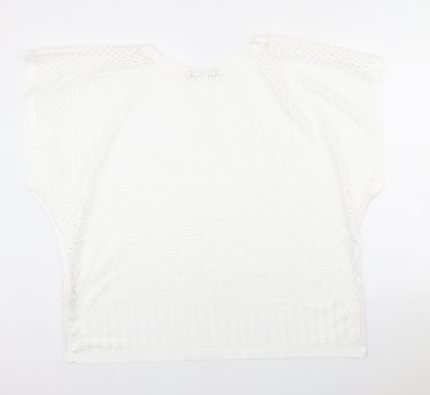 Atmosphere Womens White Polyester Basic T-Shirt Size M Round Neck - Beach Wear