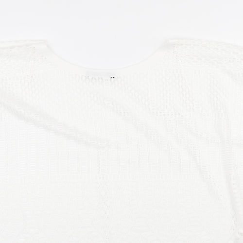 Atmosphere Womens White Polyester Basic T-Shirt Size M Round Neck - Beach Wear