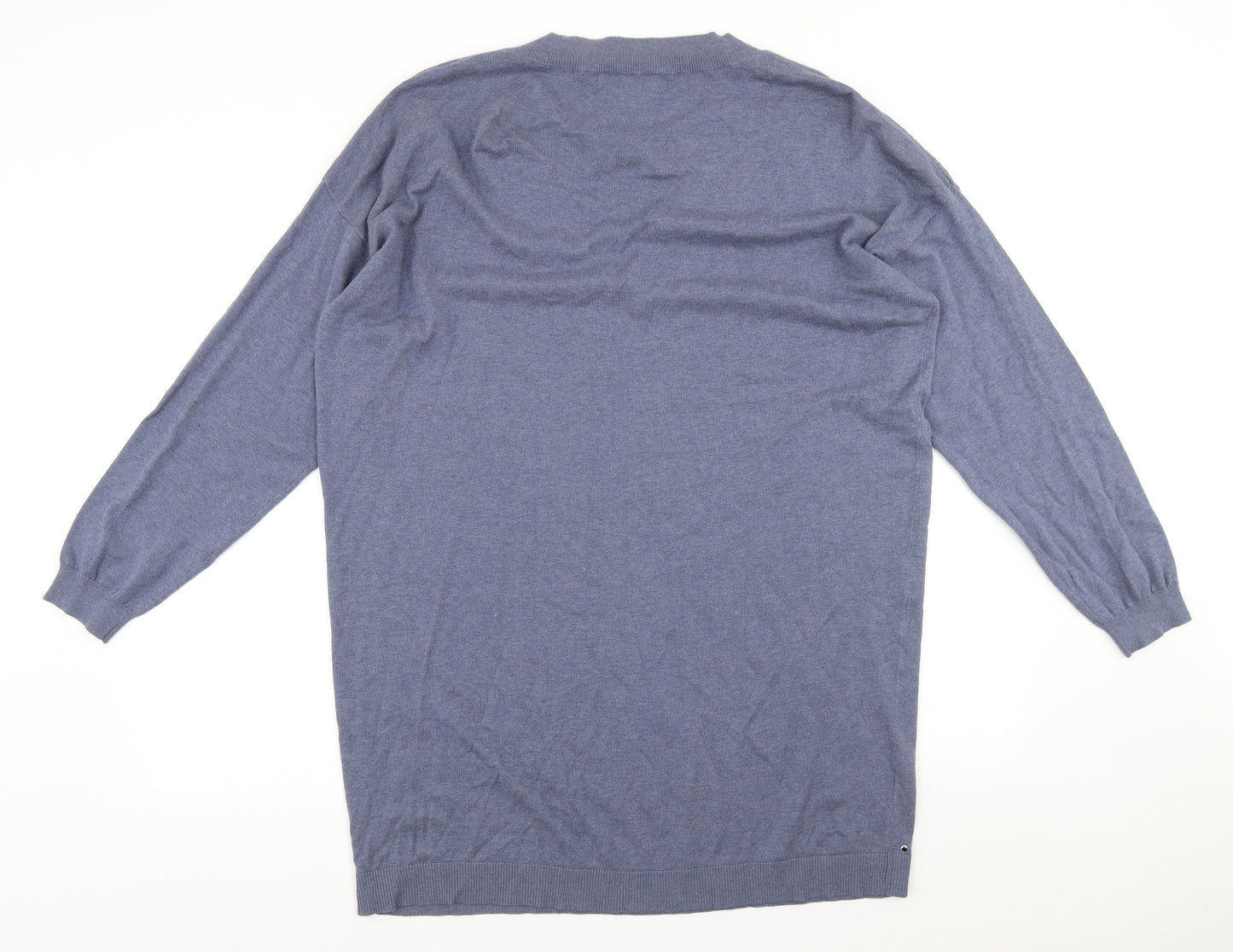 NEXT Womens Blue V-Neck Cotton Pullover Jumper Size 18