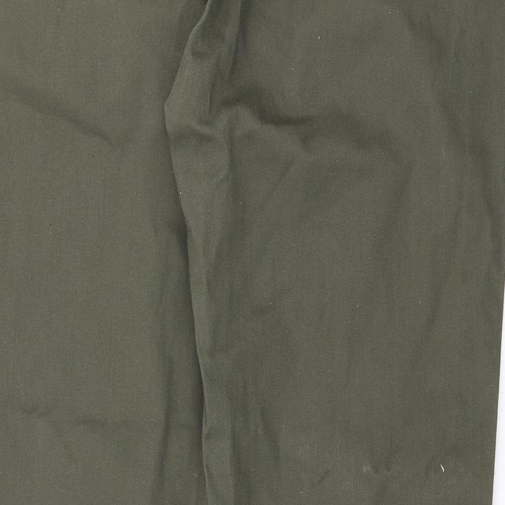 Marks and Spencer Womens Green Cotton Straight Jeans Size 18 L31 in Regular Button