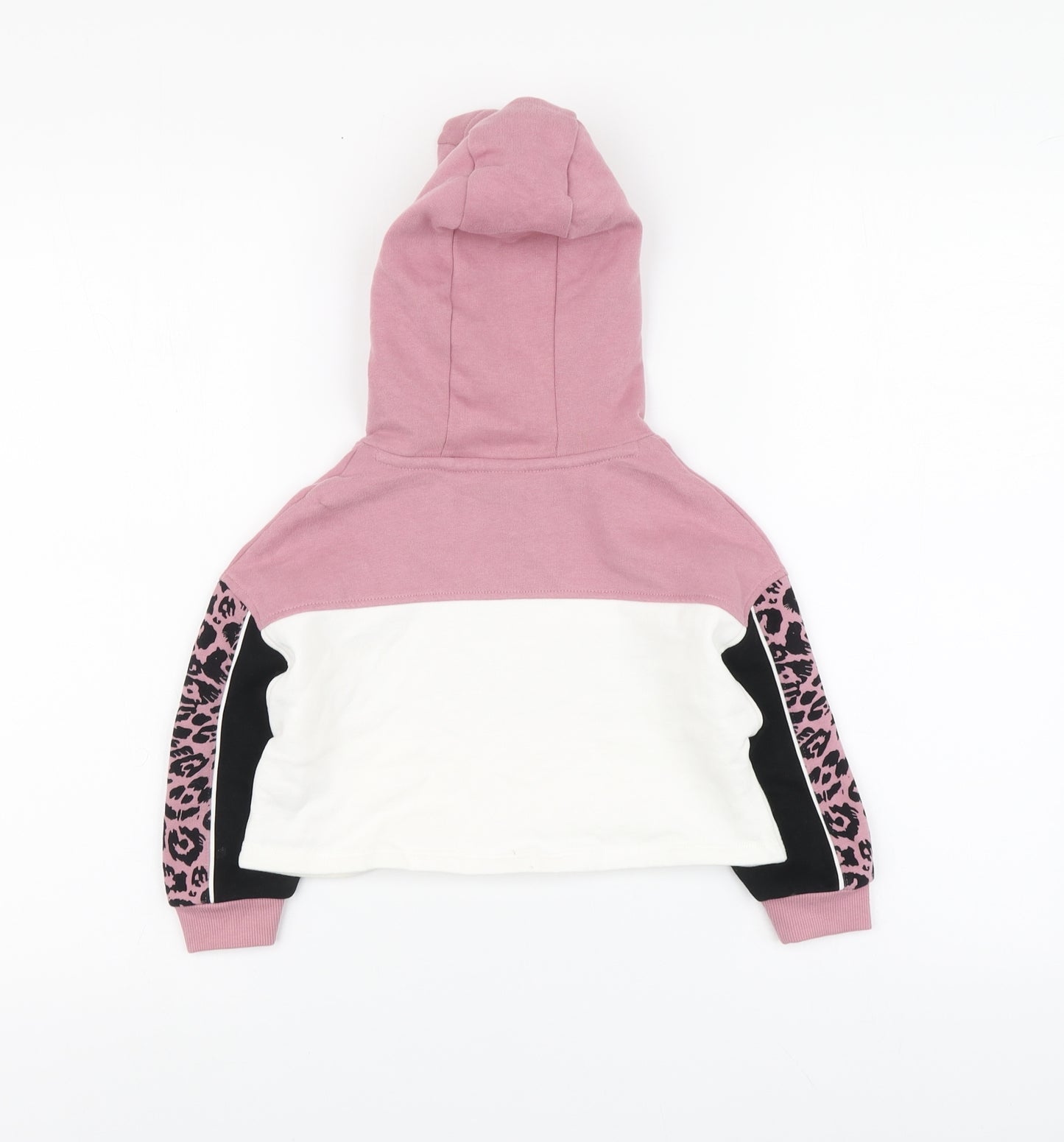 NEXT Girls Pink Animal Print Cotton Pullover Hoodie Size 4 Years Pullover - Awesome
