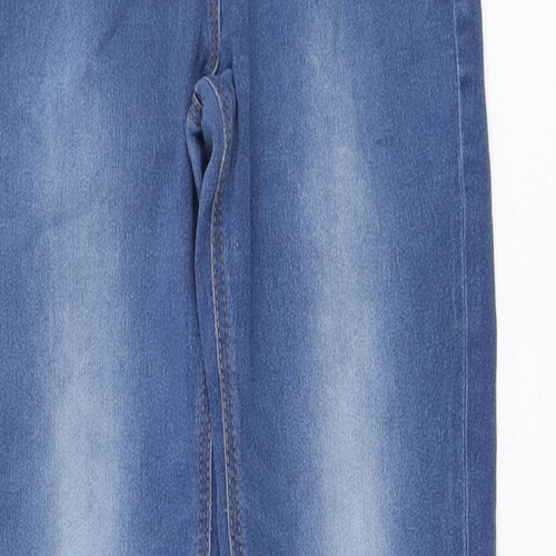 Marks and Spencer Girls Blue Cotton Skinny Jeans Size 12-13 Years Regular Button