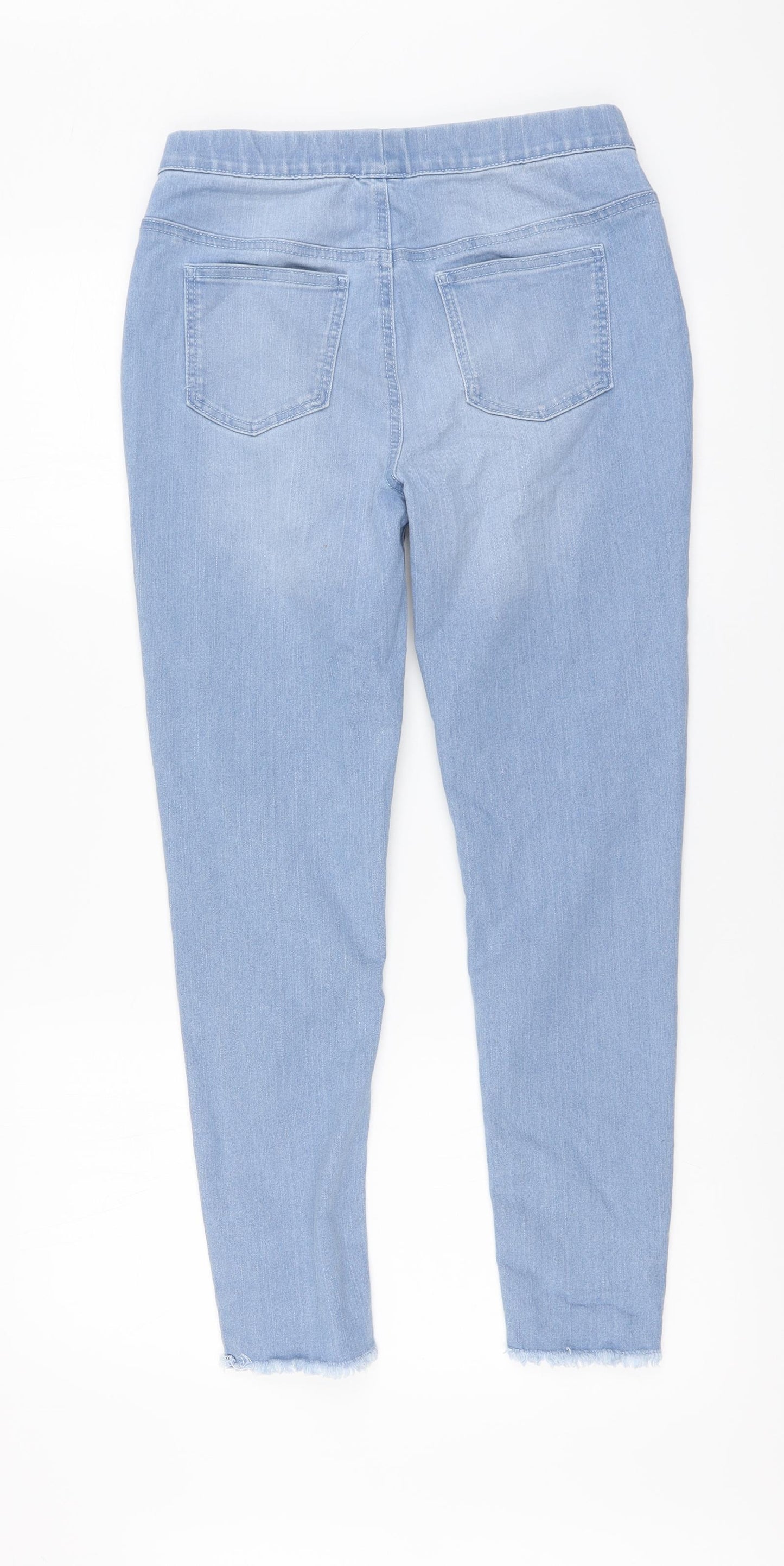 Denim & Co. Girls Blue Cotton Jegging Jeans Size 13-14 Years Regular Button