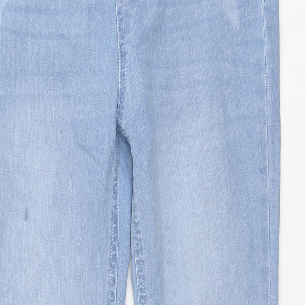 Denim & Co. Girls Blue Cotton Jegging Jeans Size 13-14 Years Regular Button