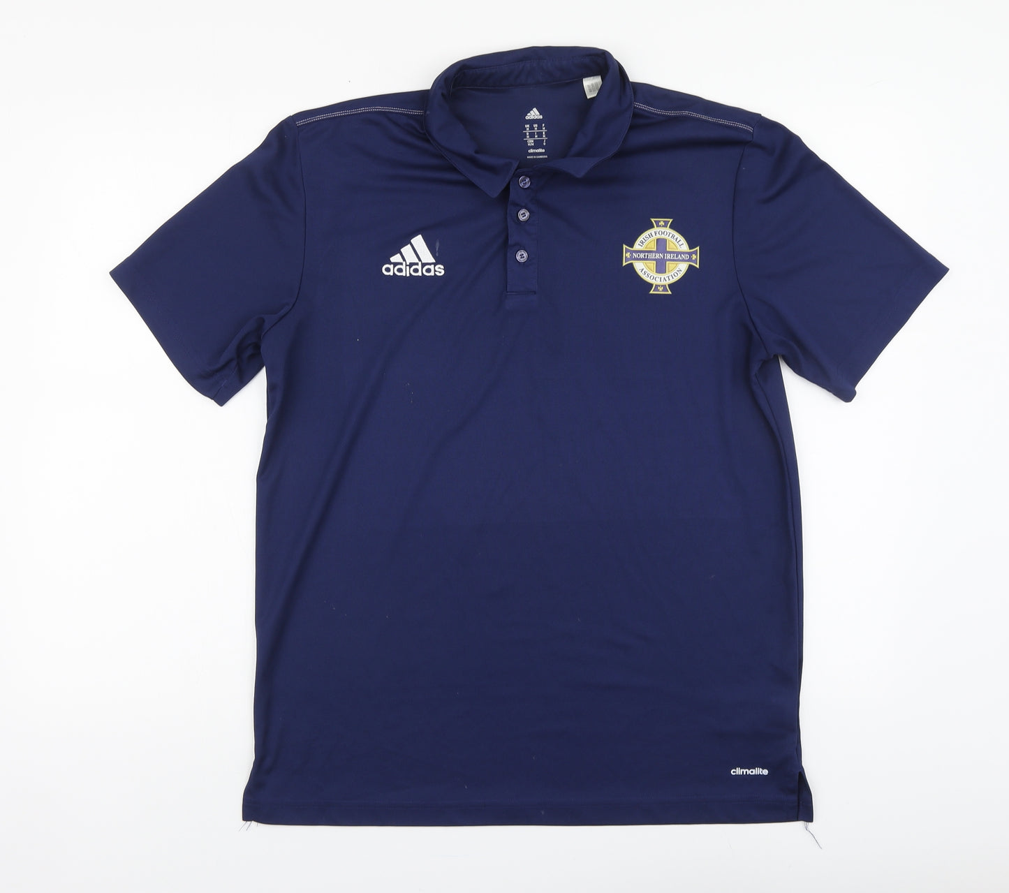 adidas Mens Blue Polyester Polo Size M Collared Pullover - Irish Football