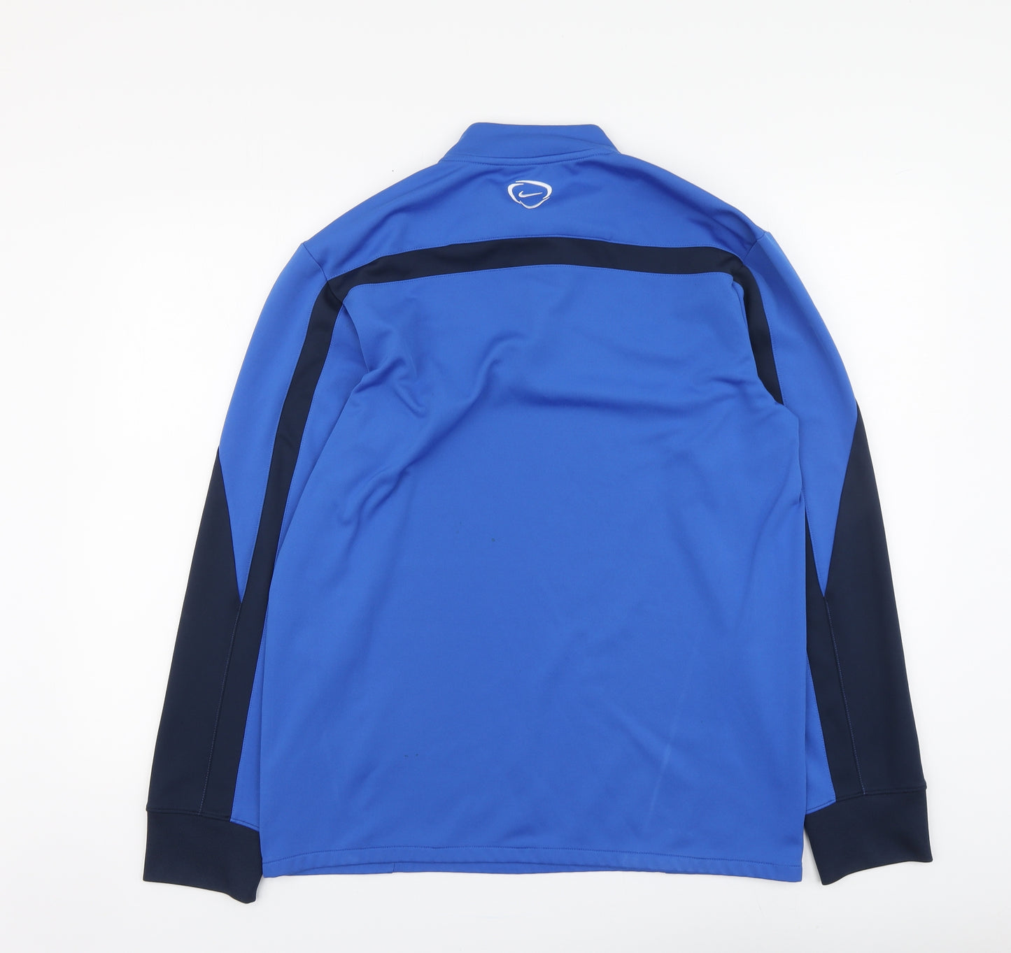 Nike Mens Blue Polyester Henley Hoodie Size M - Greenisland FC