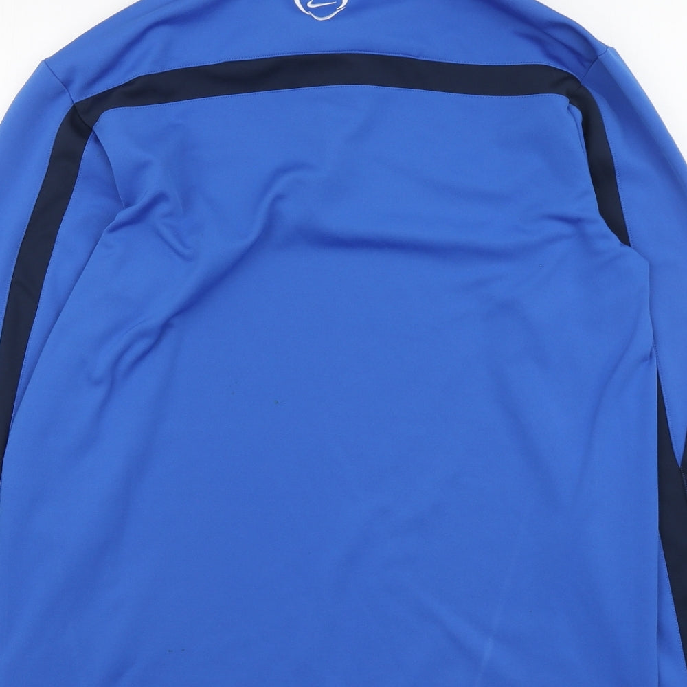 Nike Mens Blue Polyester Henley Hoodie Size M - Greenisland FC