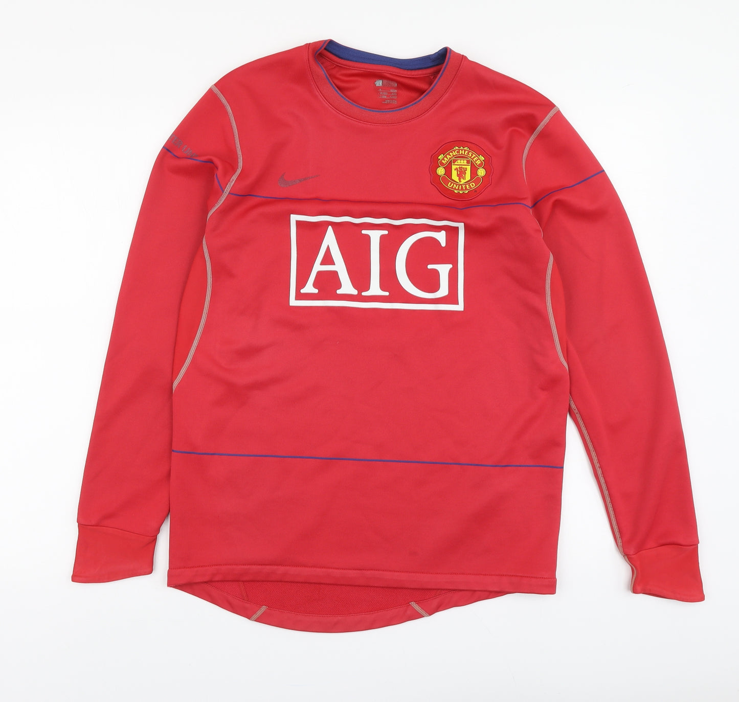 Nike Mens Red Polyester Pullover Sweatshirt Size M - Manchester United Football Club