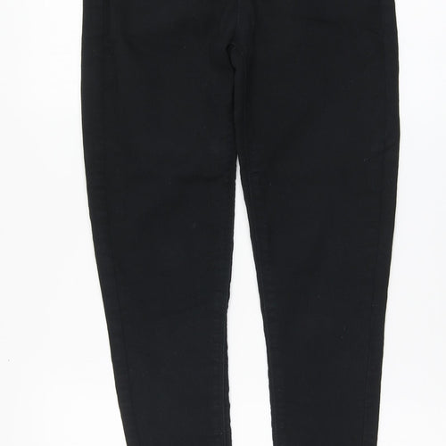 Dunnes Stores Womens Black Cotton Skinny Jeans Size 8 L26 in Regular Button