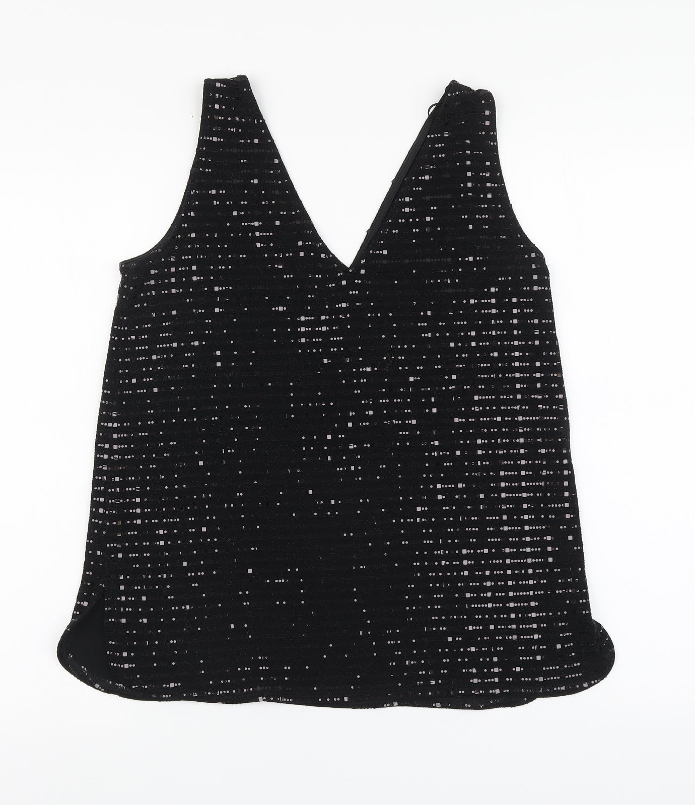 Wallis Womens Black Nylon Basic Tank Size S V-Neck