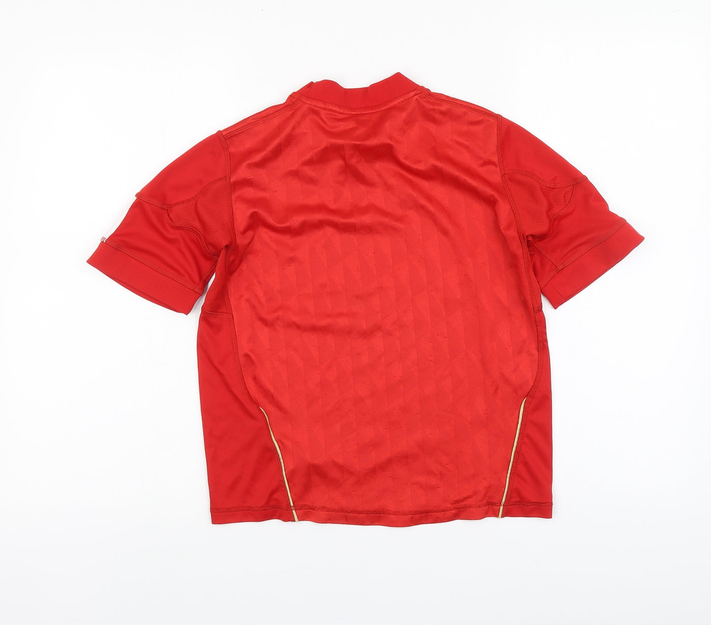 adidas Boys Red Polyester Basic T-Shirt Size 9-10 Years Round Neck Pullover - Liverpool FC