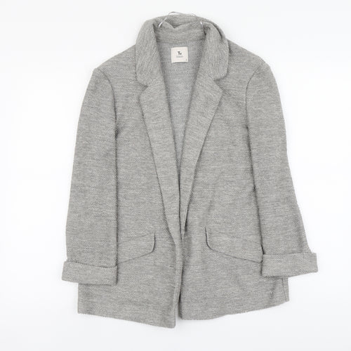 TU Womens Grey V-Neck Acrylic Cardigan Jumper Size 8