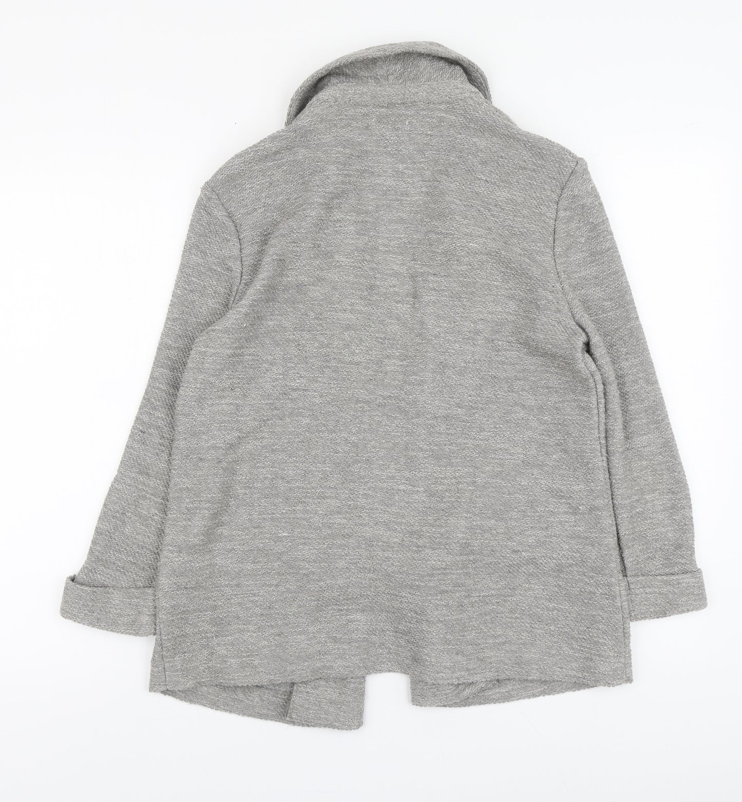 TU Womens Grey V-Neck Acrylic Cardigan Jumper Size 8
