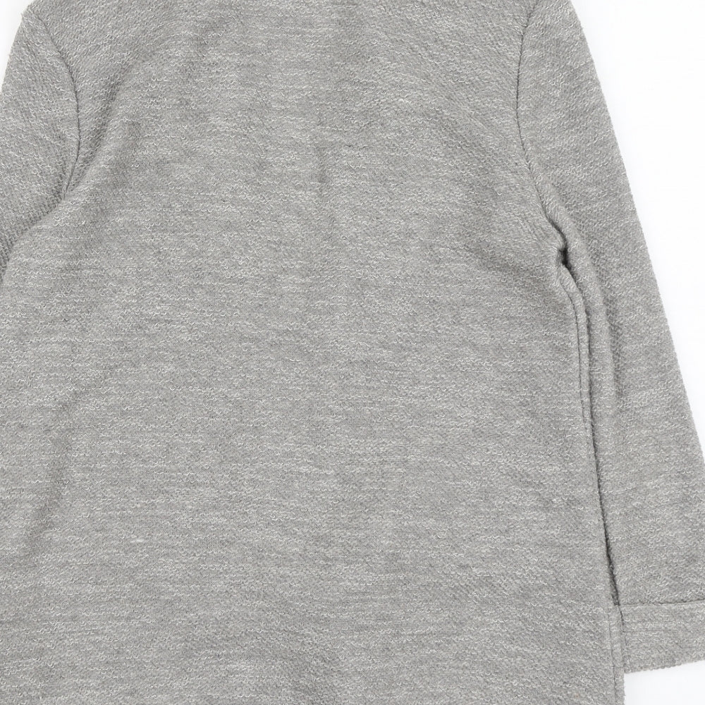 TU Womens Grey V-Neck Acrylic Cardigan Jumper Size 8