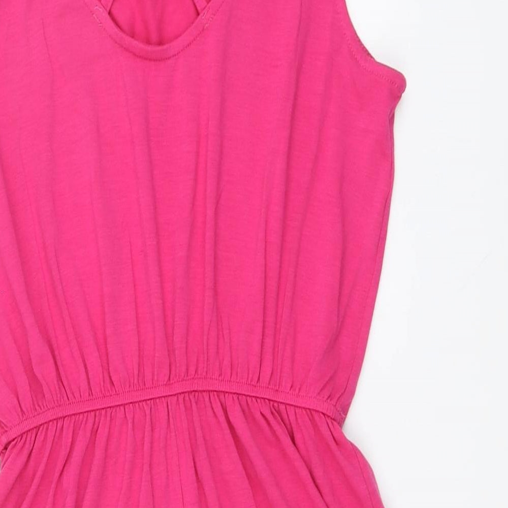 George Womens Pink Polyester Skater Dress Size 12 Round Neck Pullover