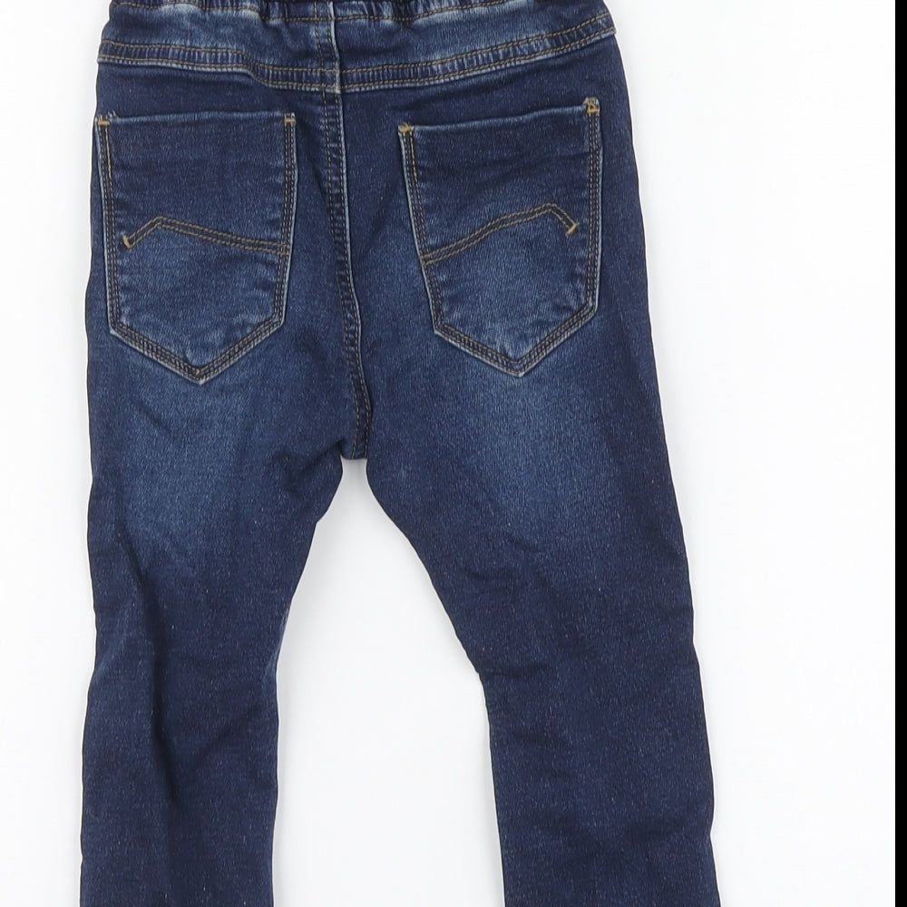 NEXT Boys Blue Cotton Jogger Jeans Size 18-24 Months Button