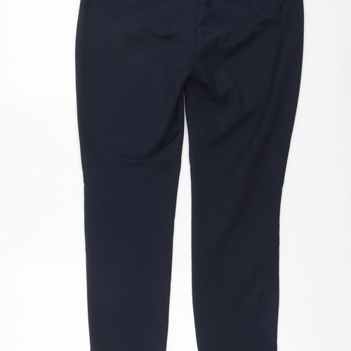NEXT Womens Blue Cotton Chino Trousers Size 10 L26 in Regular Button