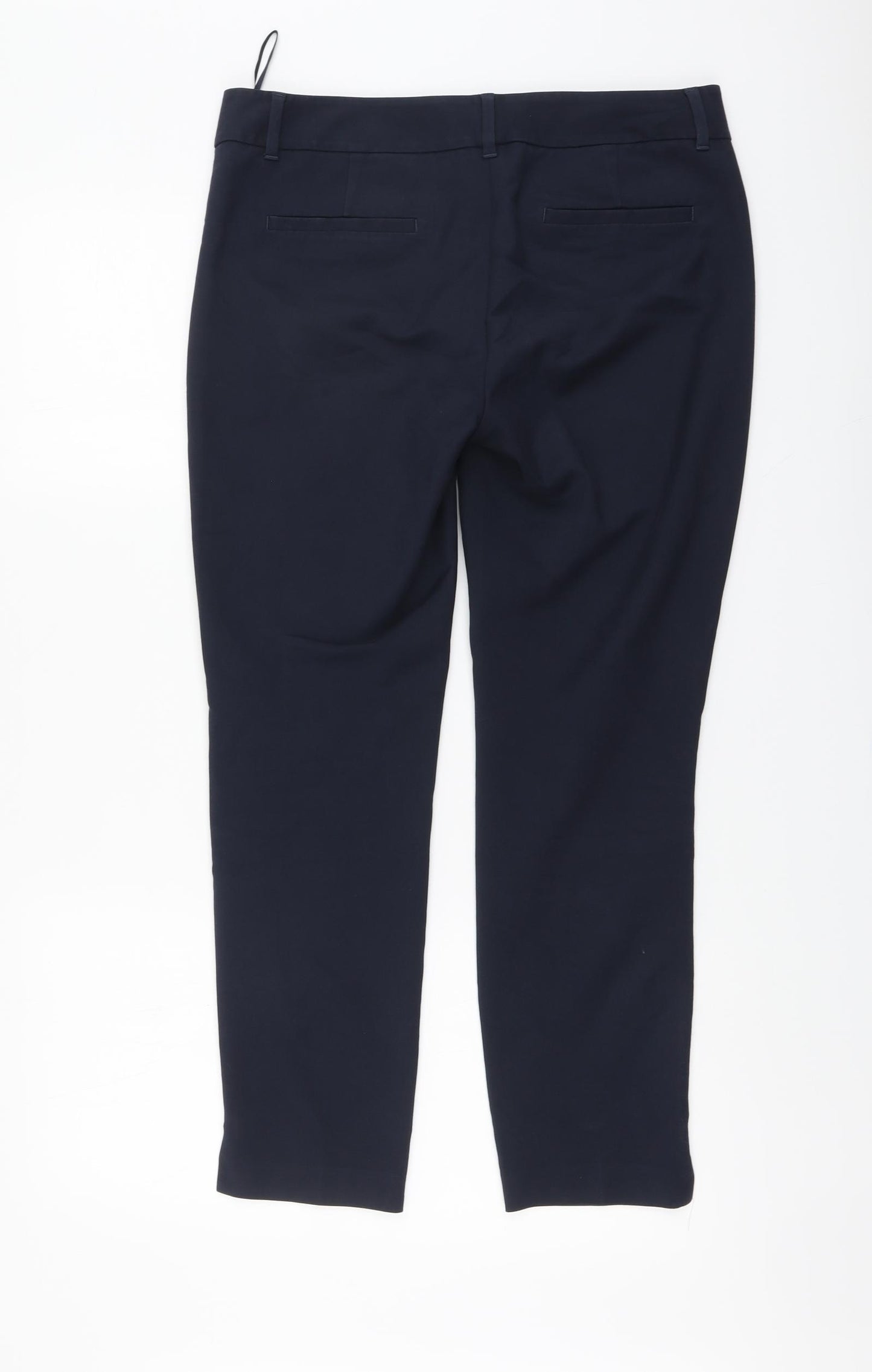 NEXT Womens Blue Cotton Chino Trousers Size 10 L26 in Regular Button
