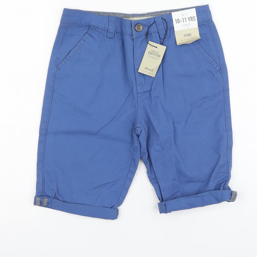 Primark Girls Beige Cotton Chino Shorts Size 10-11 Years Regular Zip