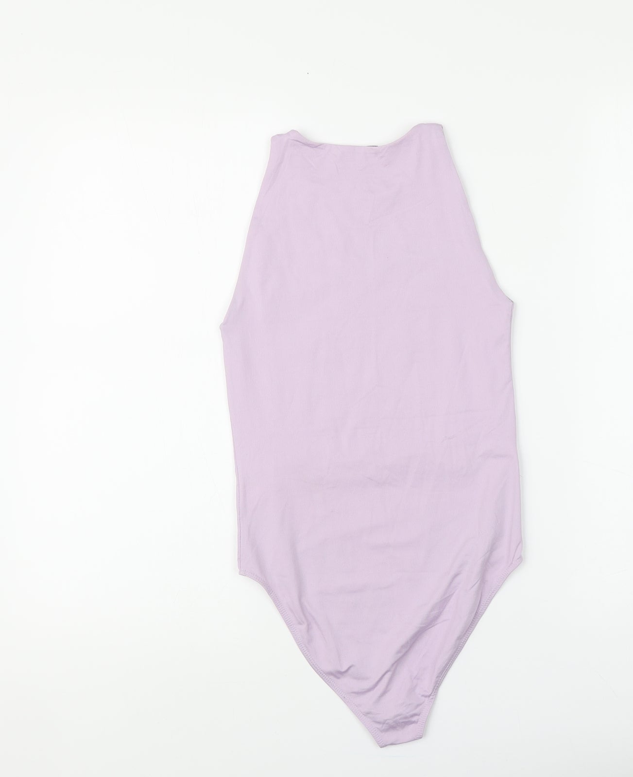 Stradivarius Womens Purple Polyamide Bodysuit One-Piece Size S Snap