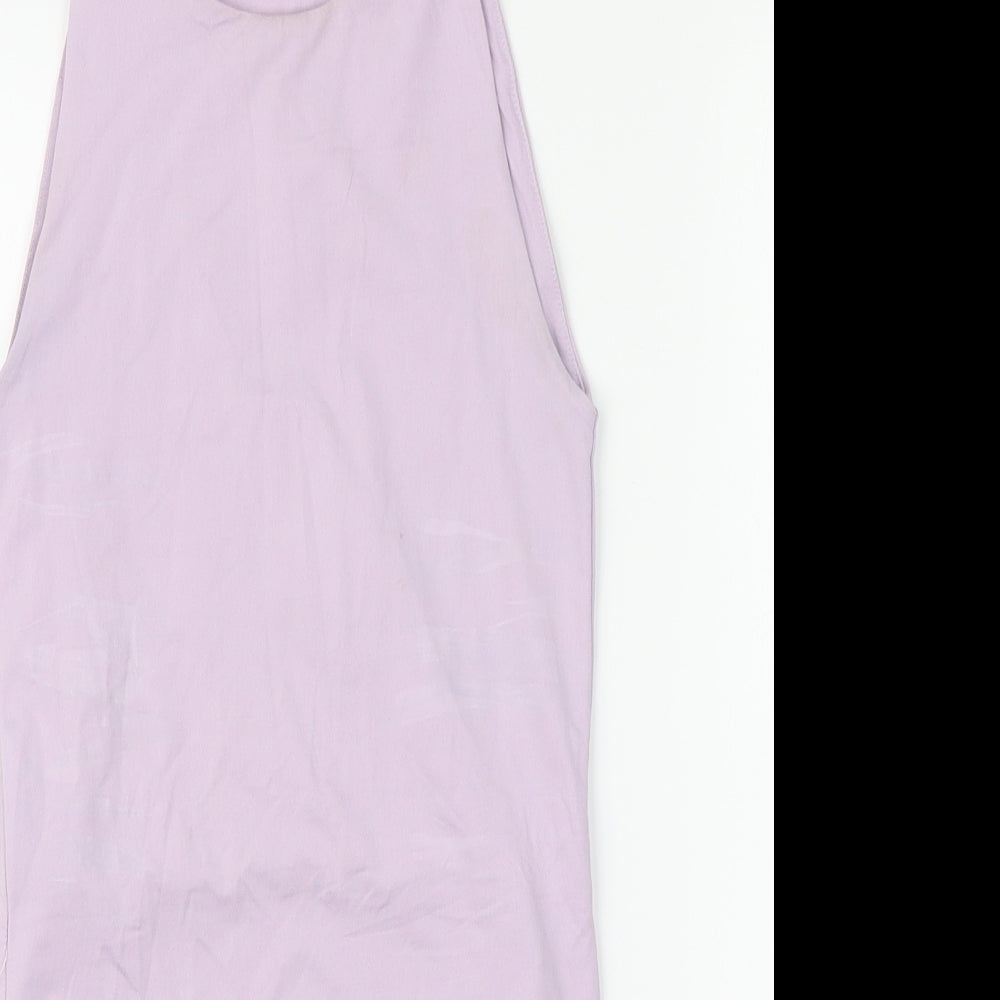 Stradivarius Womens Purple Polyamide Bodysuit One-Piece Size S Snap