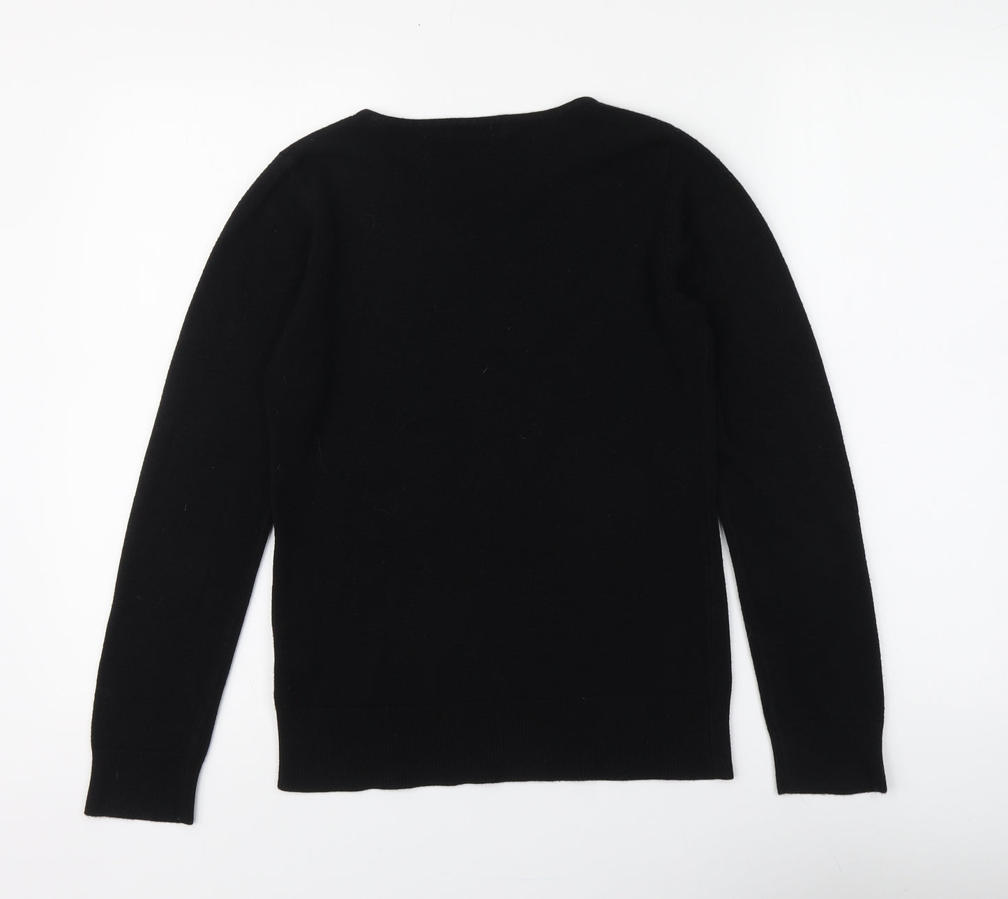 TU Womens Black Round Neck Acrylic Pullover Jumper Size 10