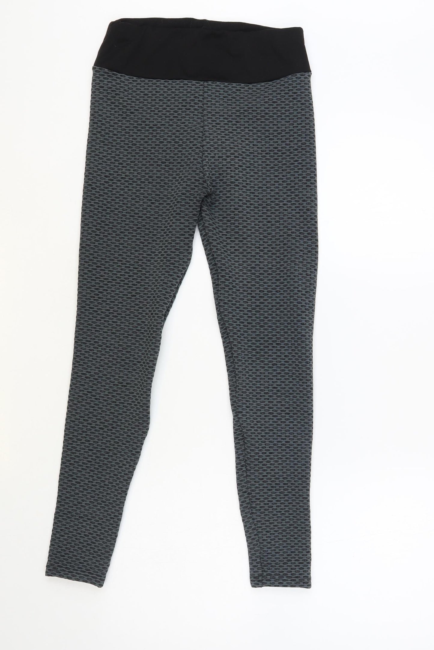 SheIn Womens Grey Geometric Polyester Compression Leggings Size S L26 in Regular Pullover