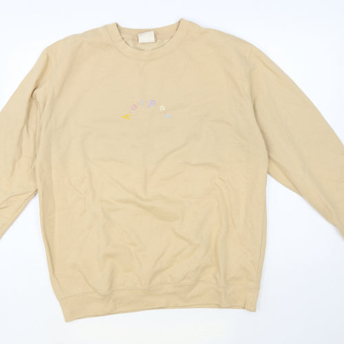 H&L Womens Beige Cotton Pullover Sweatshirt Size L Pullover - Harper
