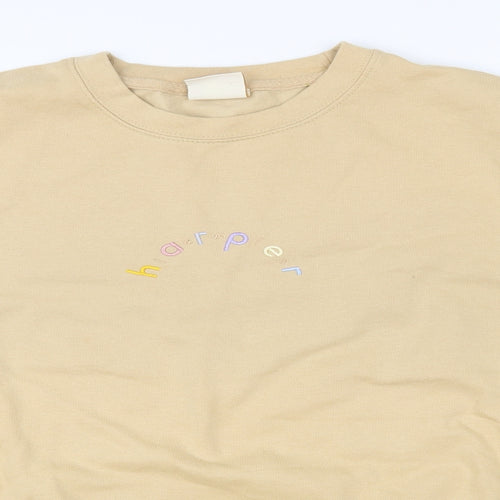 H&L Womens Beige Cotton Pullover Sweatshirt Size L Pullover - Harper