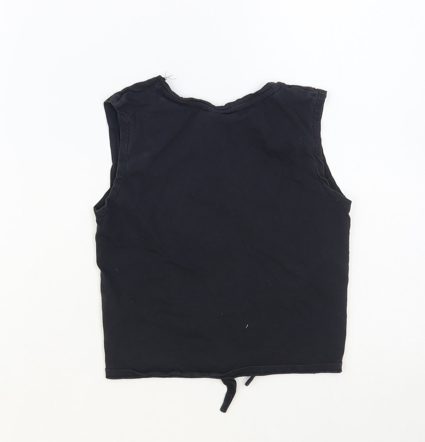 H&M Girls Black Cotton Basic Tank Size 4-5 Years Crew Neck Pullover - Sunset