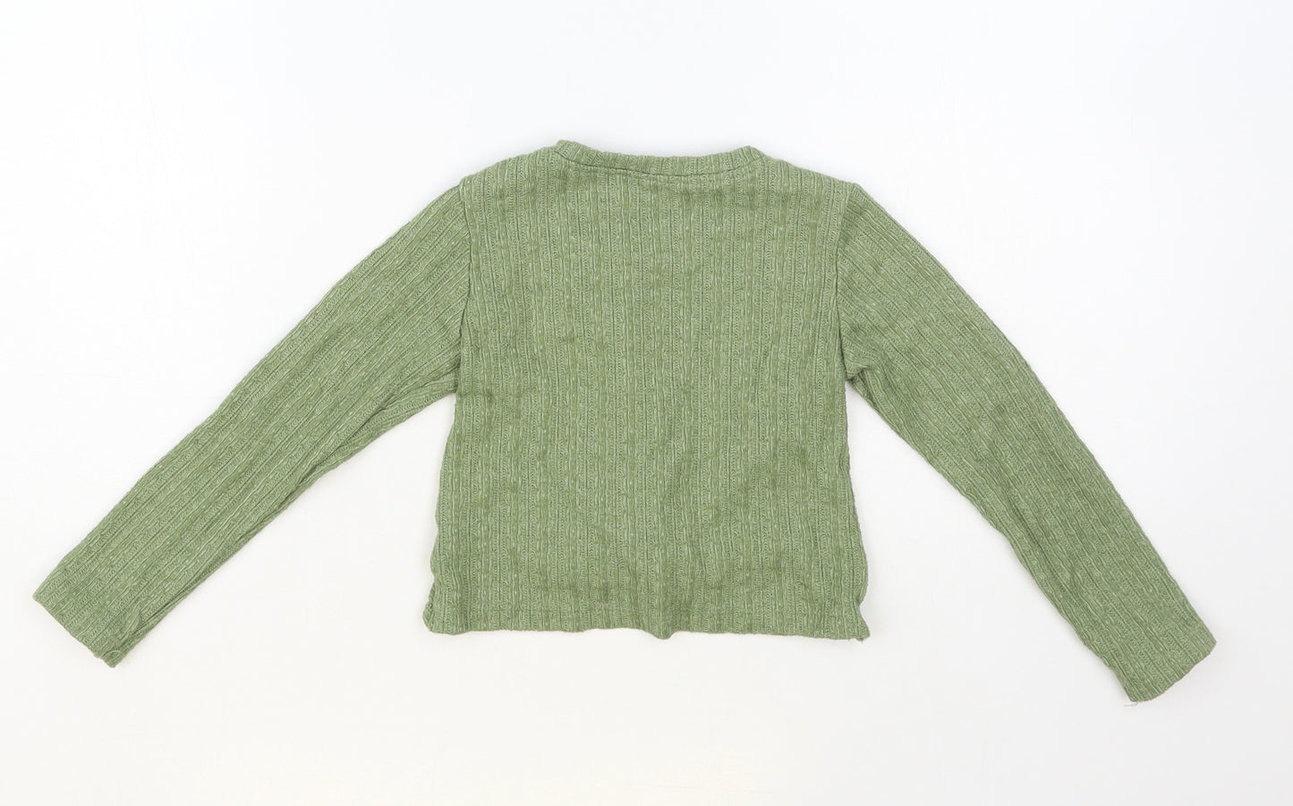 Dunnes Stores Girls Green Crew Neck Polyester Pullover Jumper Size 6-7 Years Pullover - Knot Detail