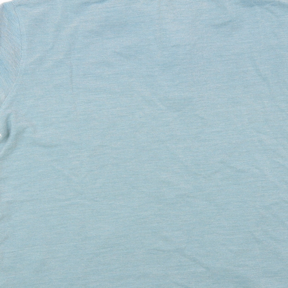 Dunnes Stores Mens Blue Cotton Polo Size S Collared Button