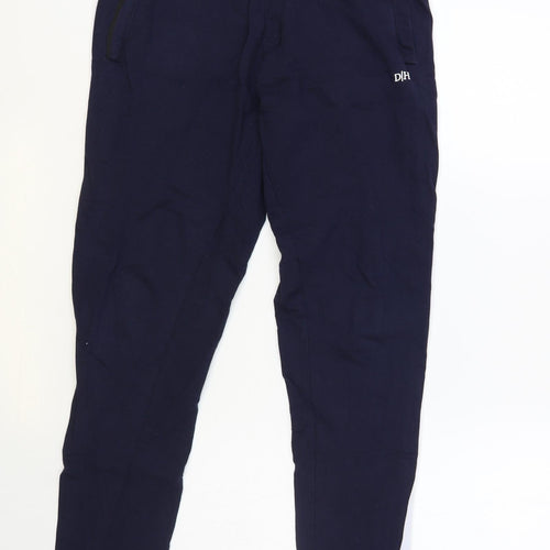 Dutch Harbor Womens Blue Cotton Jogger Trousers Size M L30 in Regular Drawstring - Side Stripe