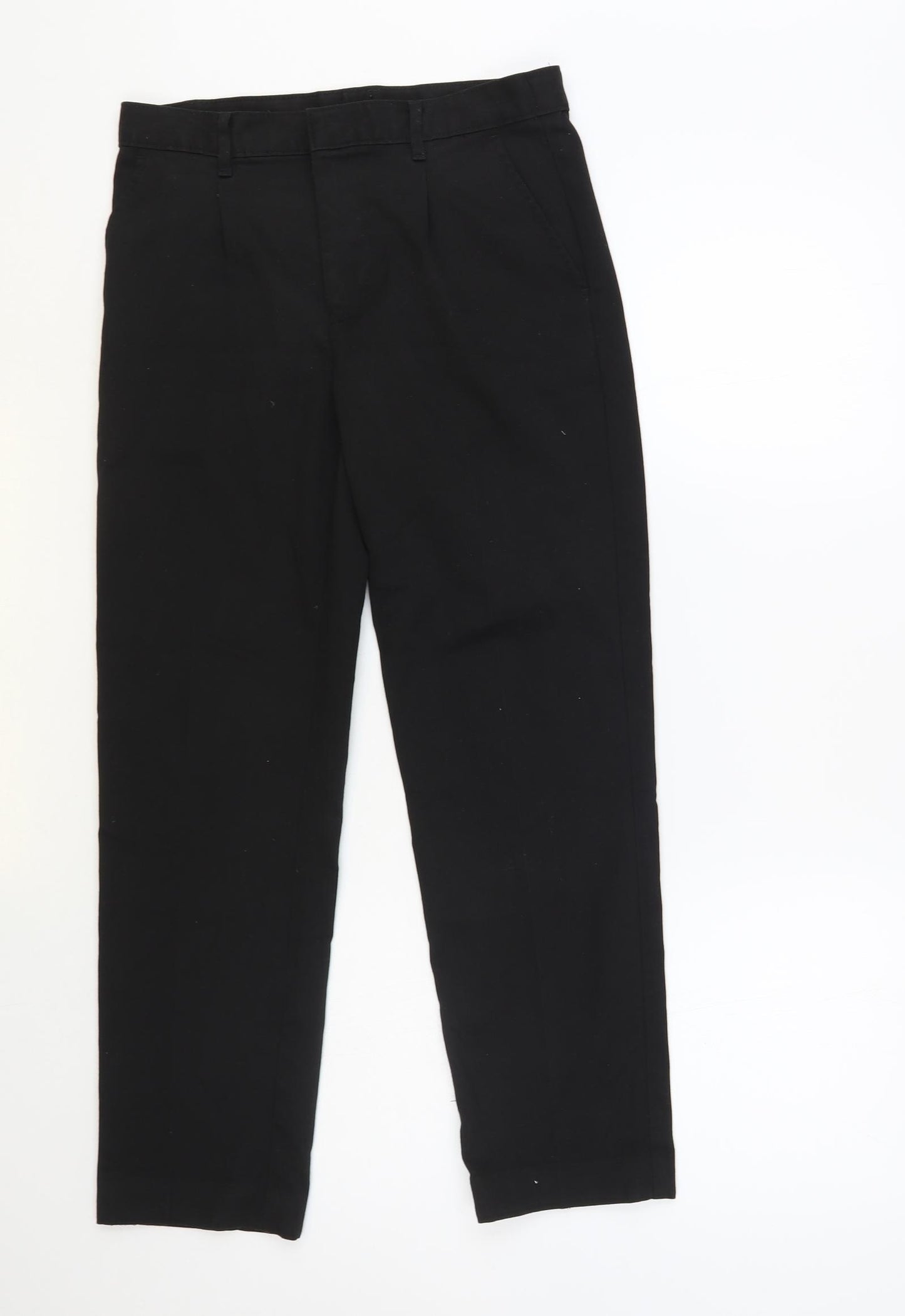 Dunnes Stores Boys Black Polyester Chino Trousers Size 11-12 Years Regular Hook & Loop - Schoolwear