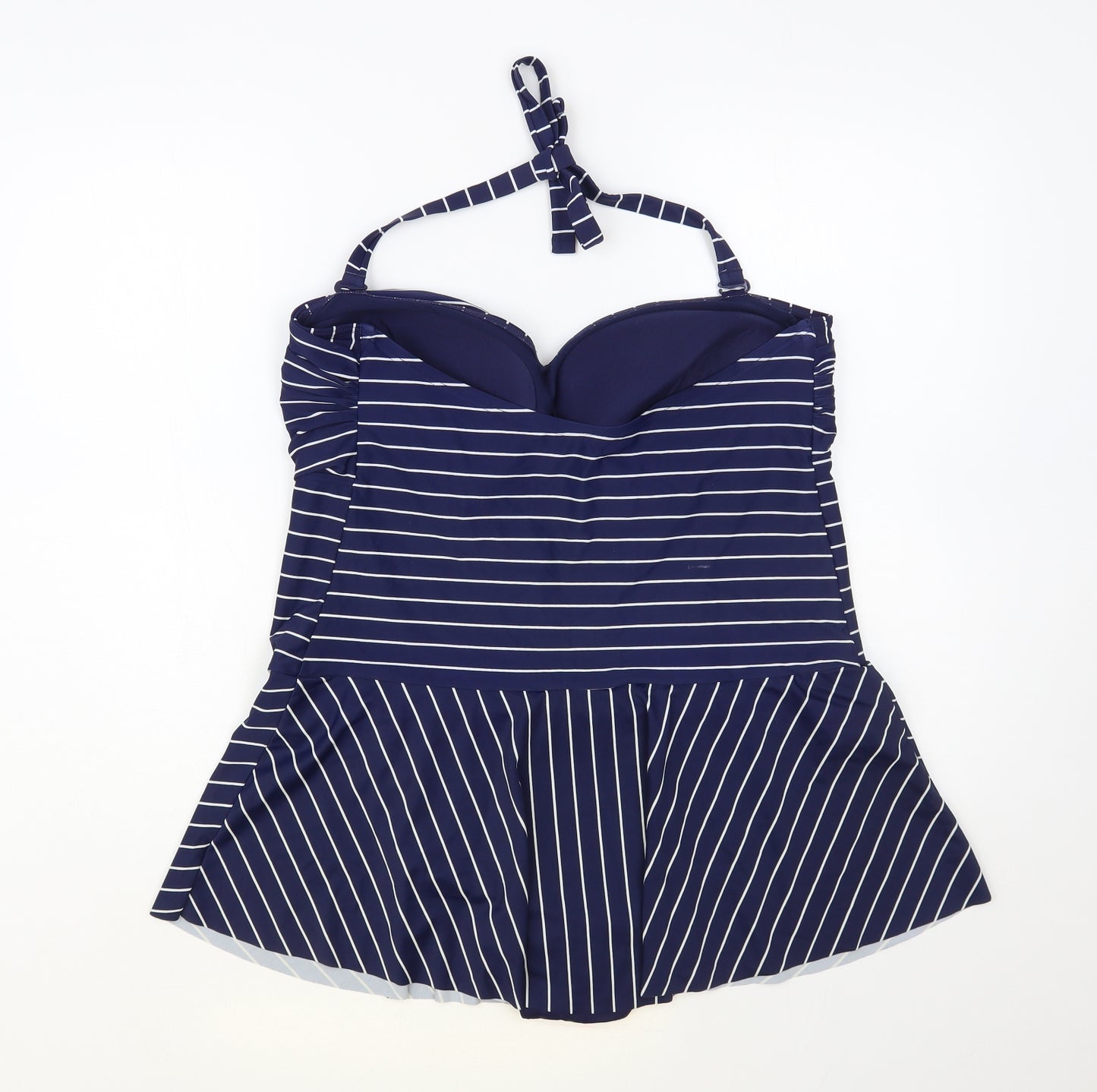 Matalan Womens Blue Striped Nylon One Piece Size 20