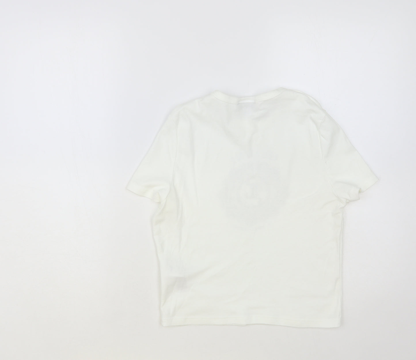 Topshop Womens White Cotton Basic T-Shirt Size 12 Crew Neck - Gemini