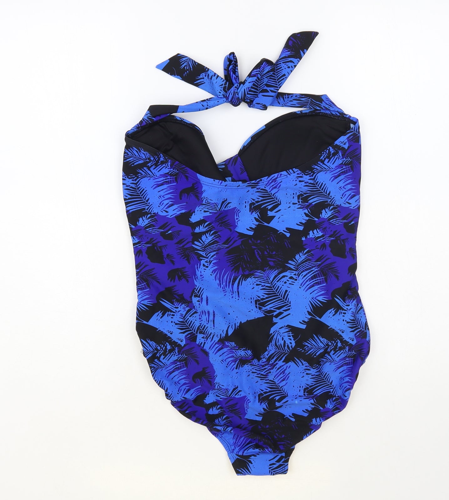 Shore Shapes Womens Blue Floral Nylon One Piece Size 16 - Halter Neck