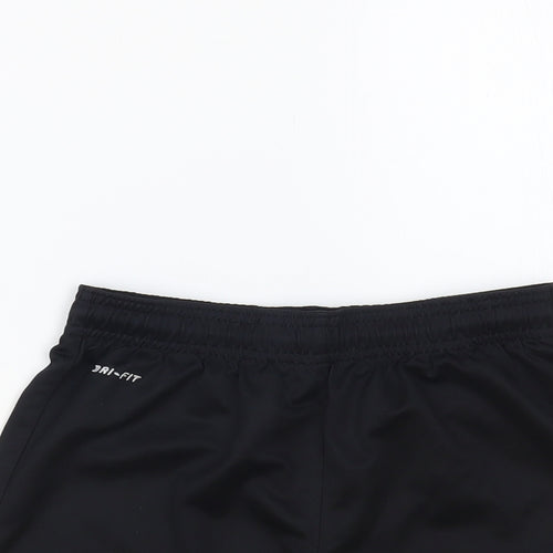 Nike Boys Black Polyester Sweat Shorts Size 8-9 Years Regular Drawstring
